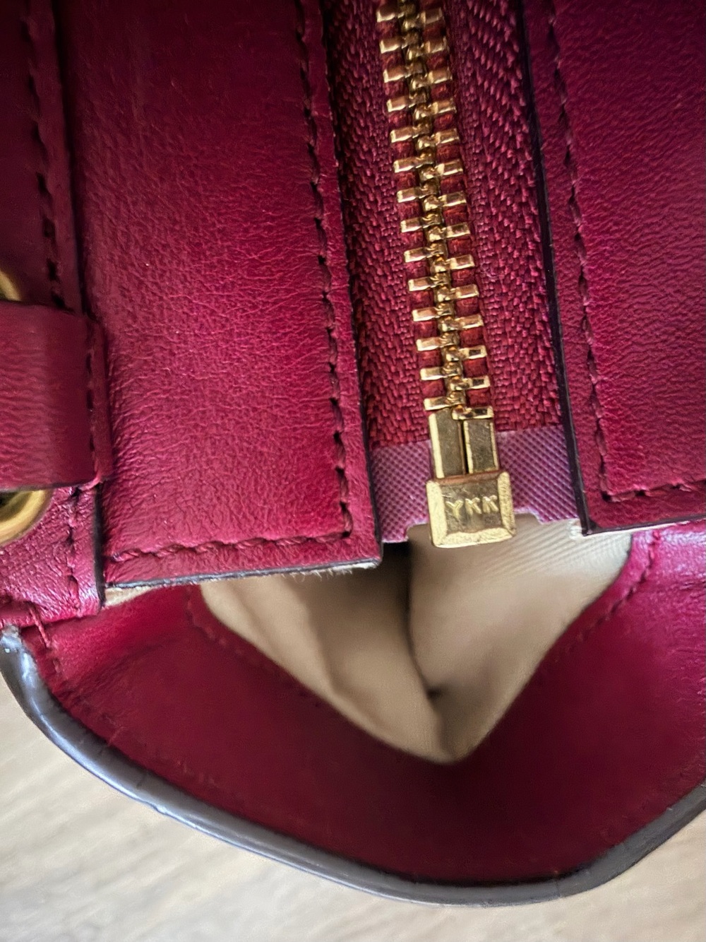 Coach Red Burgundy satchel crossbody shoulder bag with tassel - Picture 5 of 7